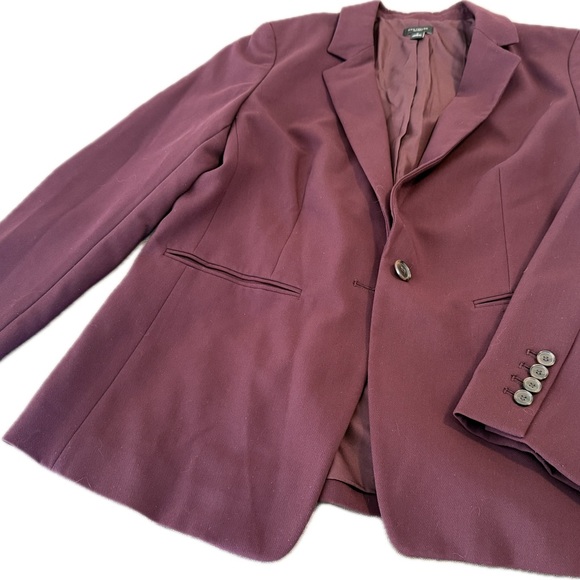 EUC Ann Taylor Factory plum purple blazer jacket contemporary 80’s look coat 12 - Picture 4 of 12